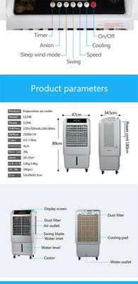 Três internos o refrigerador lateral RoHS do pântano do refrigerador de ar aprovou o fluxo de ar 2500m3/h
